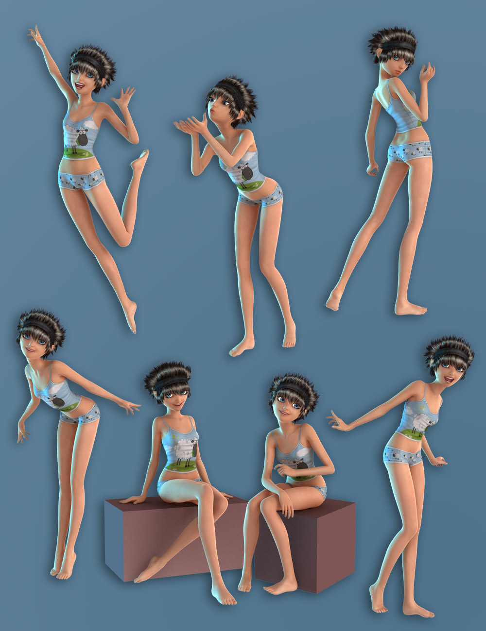 Capsces Cute and Casual Keiko 6 by: Capsces Digital Ink, 3D Models by Daz 3D