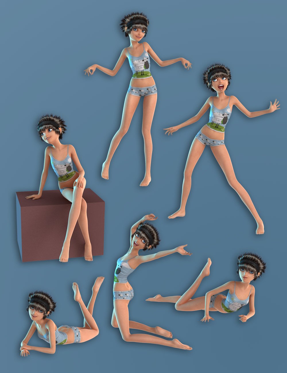 Capsces Cute and Casual Keiko 6 by: Capsces Digital Ink, 3D Models by Daz 3D