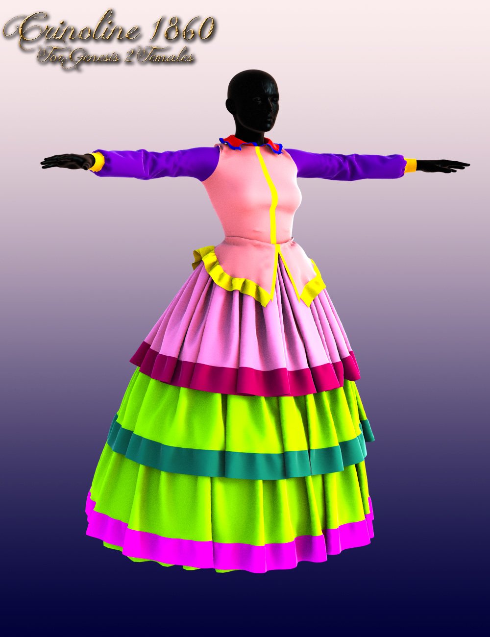 1860 Crinoline Dress for Genesis 2 Female(s) 1860 Crinoline Dress for Genesis 2 Female(s) by: MartinJFrost, 3D Models by Daz 3D