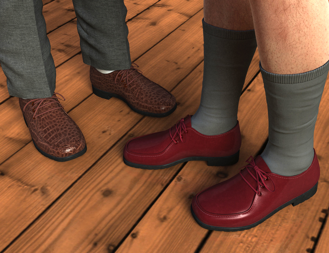 Lace-up Loafers & Socks for the Genesis 2 Male(s) by: Dogz, 3D Models by Daz 3D