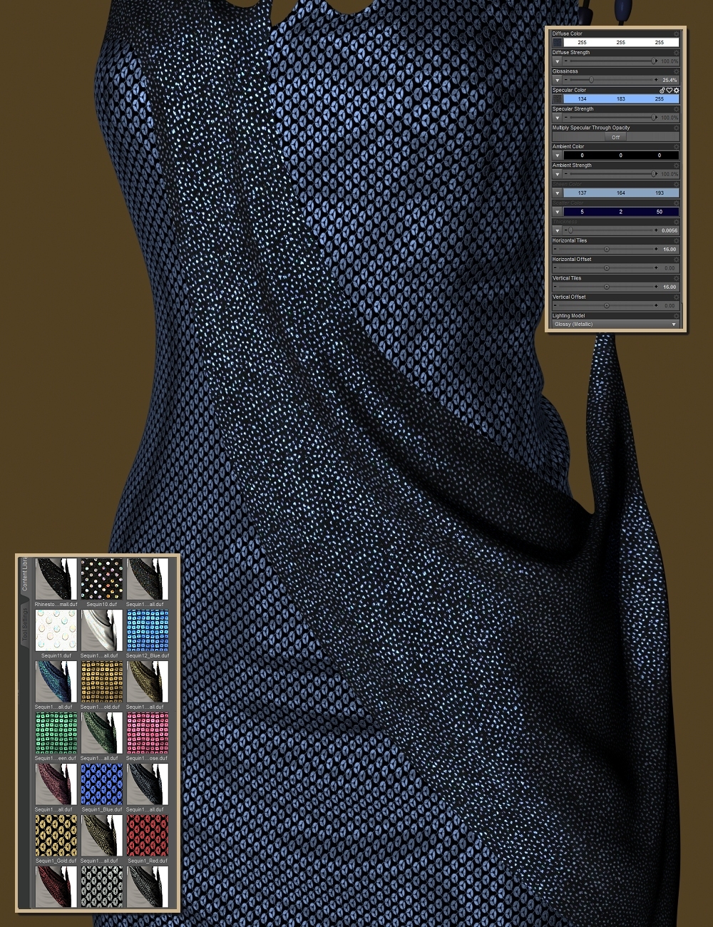 HSS Fabric Shaders 1Glamour Daz 3D