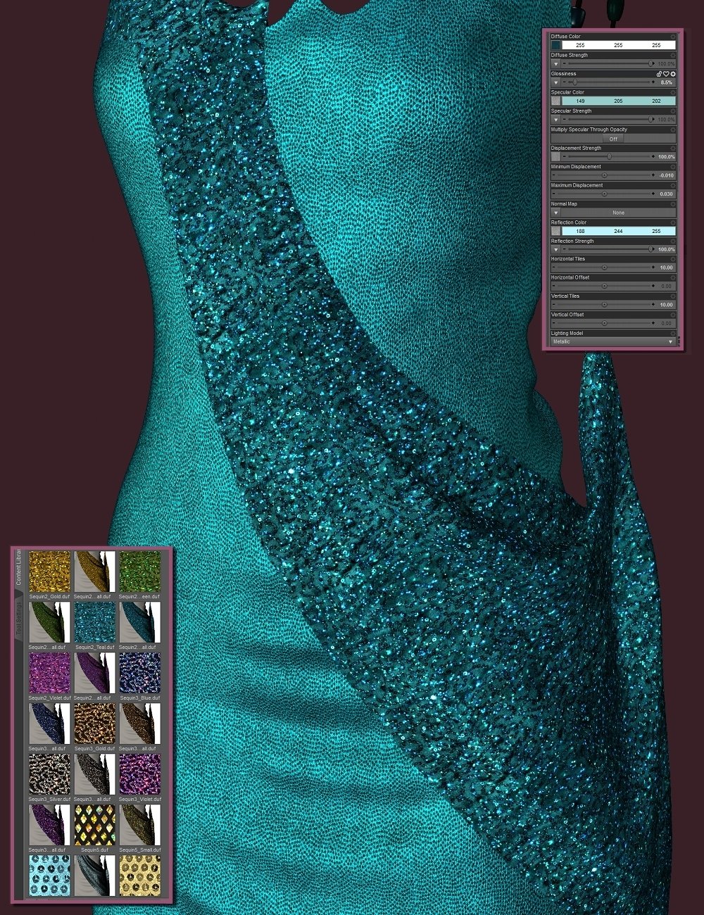 HSS Fabric Shaders 1Glamour Daz 3D