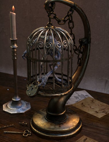 Muelsfell Hanging Cage Muelsfell Hanging Cage by: E-Arkham, 3D Models by Daz 3D