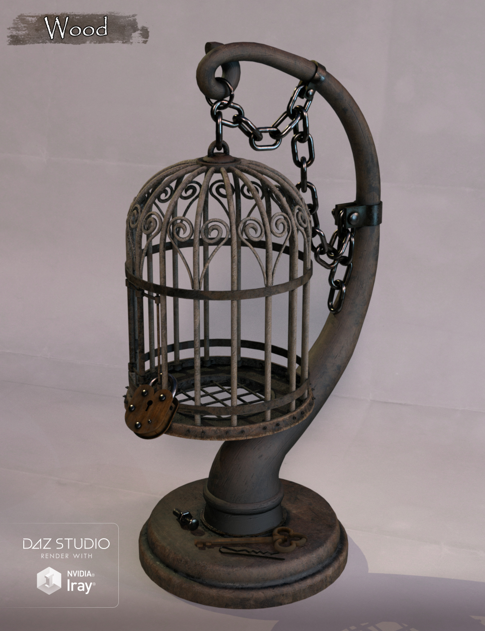 Muelsfell Hanging Cage by: E-Arkham, 3D Models by Daz 3D