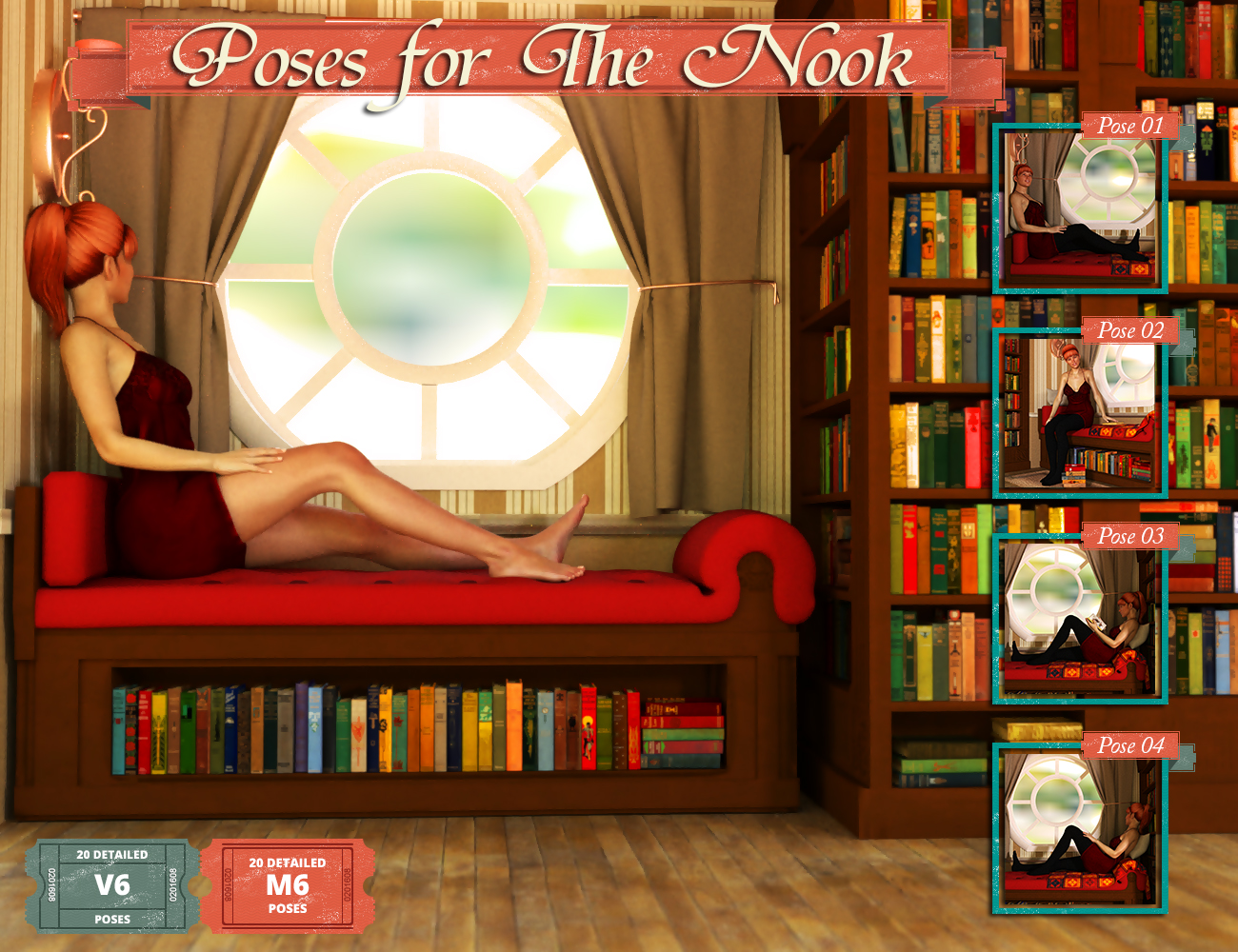 The Nook Poses by: , 3D Models by Daz 3D