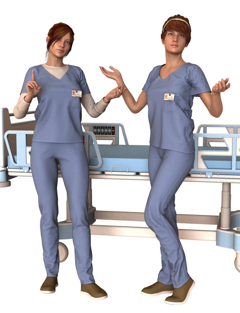 Prison Clothes and Scrubs for Genesis 2 Female(s) by: Oskarsson, 3D Models by Daz 3D