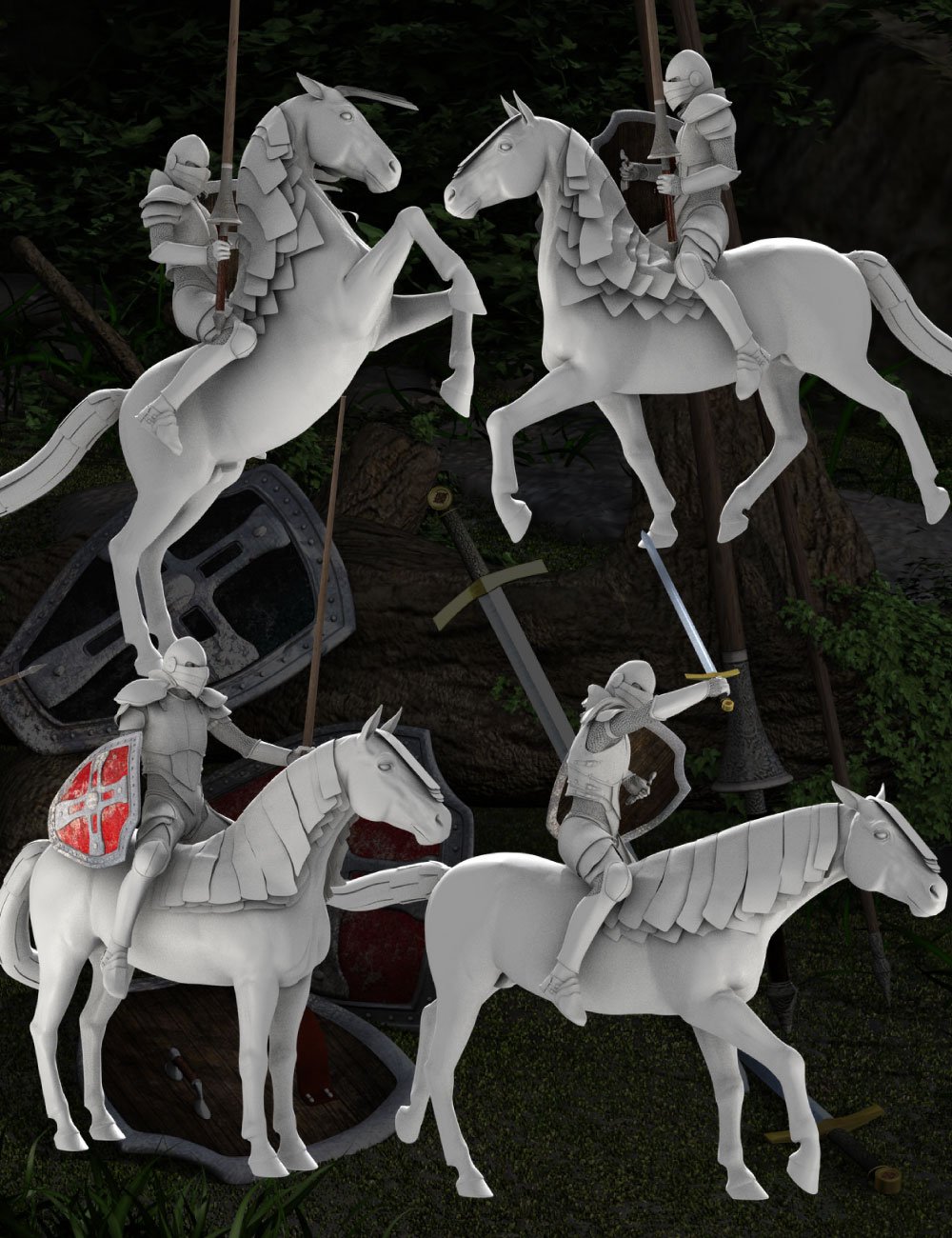 DA Mounted Knight Pose Set by: Design Anvil, 3D Models by Daz 3D