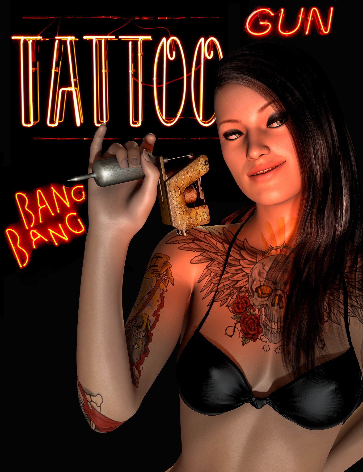 Tattoo Gun by: The AntFarm, 3D Models by Daz 3D