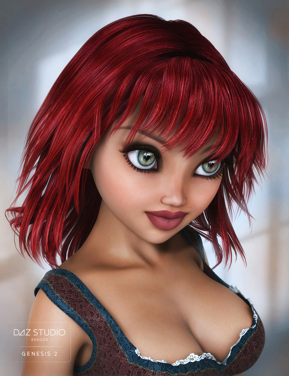 Razor Cut Hair for Genesis 2 Female(s) by: goldtassel, 3D Models by Daz 3D