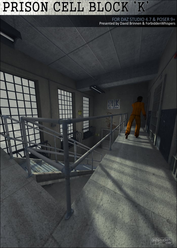 Prison Cell Block 'K' Prison Cell Block 'K' by: ForbiddenWhispersDavid Brinnen, 3D Models by Daz 3D