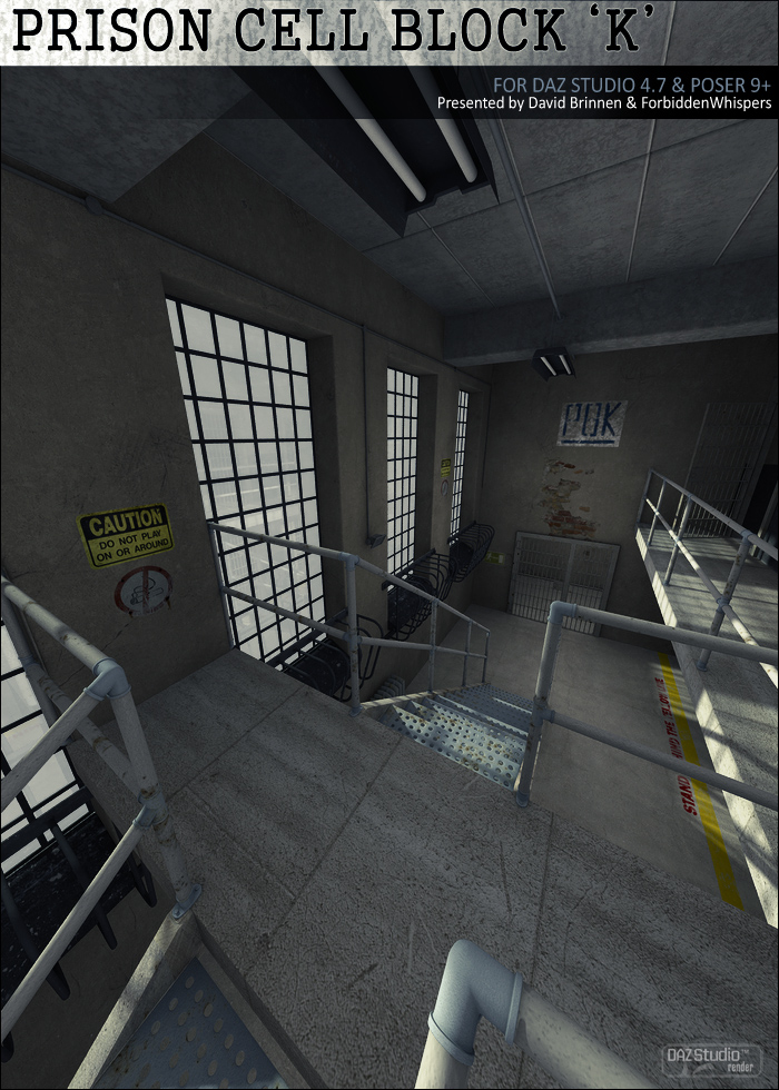 Prison Cell Block 'K' Prison Cell Block 'K' by: ForbiddenWhispersDavid Brinnen, 3D Models by Daz 3D