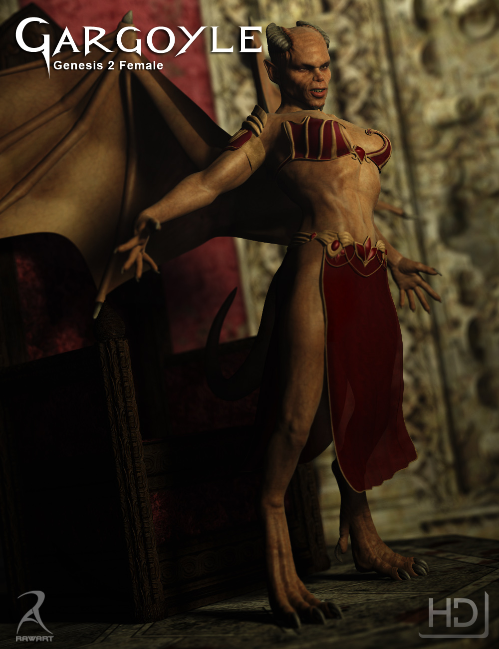 Gargoyle HD for Genesis 2 Female(s) by: RawArt, 3D Models by Daz 3D