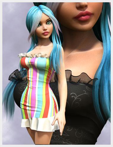 Cute3D's Cute Dress by: Cute3D, 3D Models by Daz 3D
