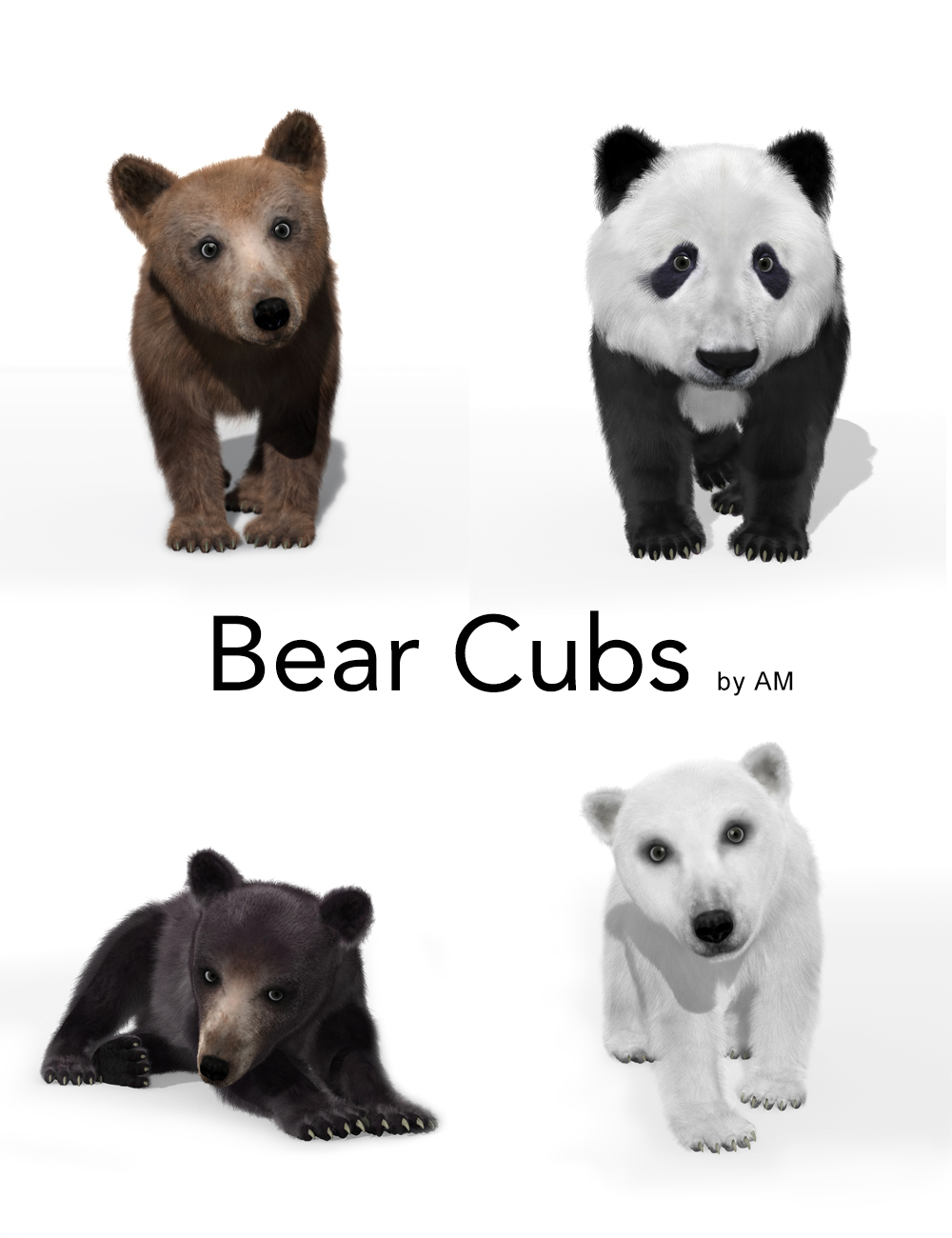Bear Cubs by AM by: Alessandro_AM, 3D Models by Daz 3D