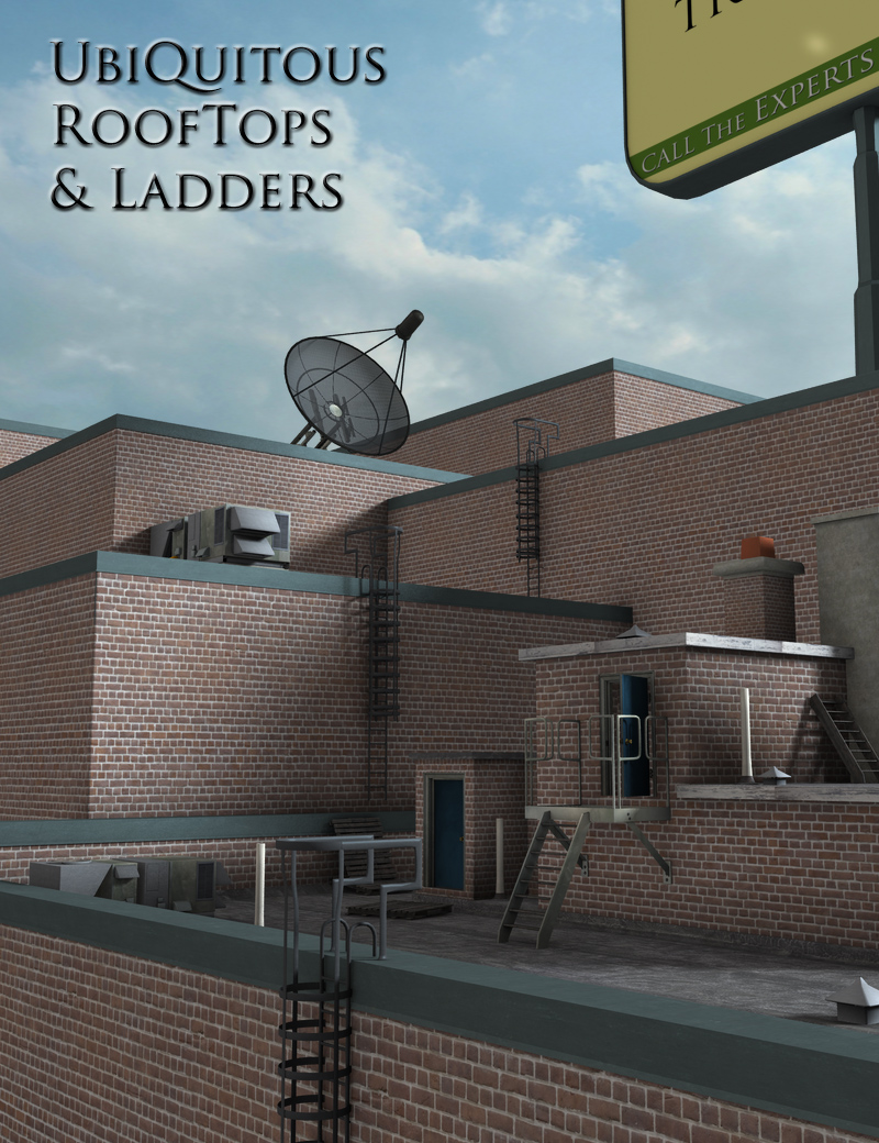 Ubiquitous Rooftops and Ladders by: FirstBastion, 3D Models by Daz 3D