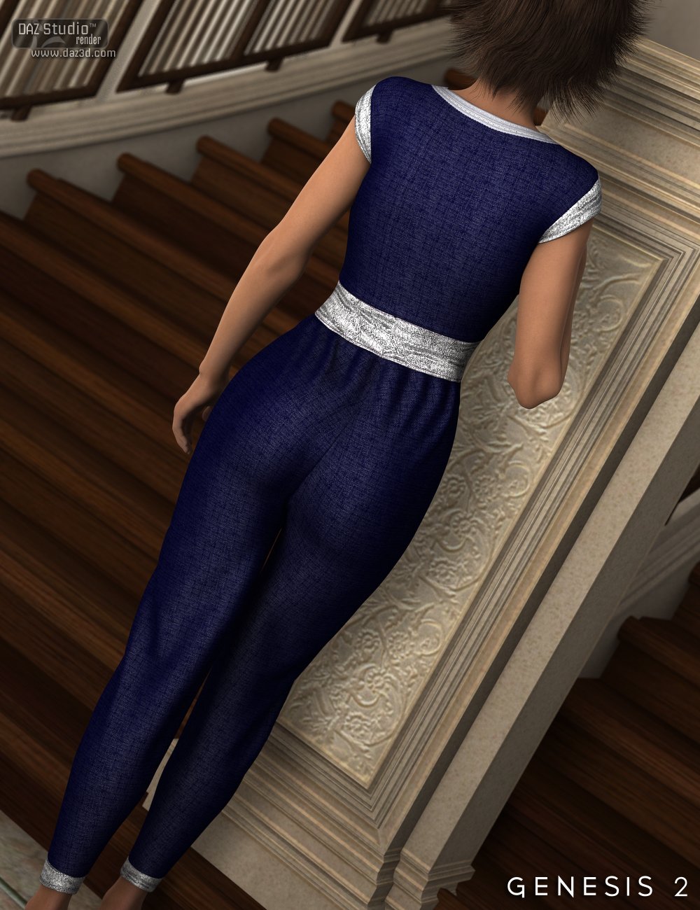 Ashleigh Jumpsuit for Genesis 2 Female(s) by: Nikisatez, 3D Models by Daz 3D