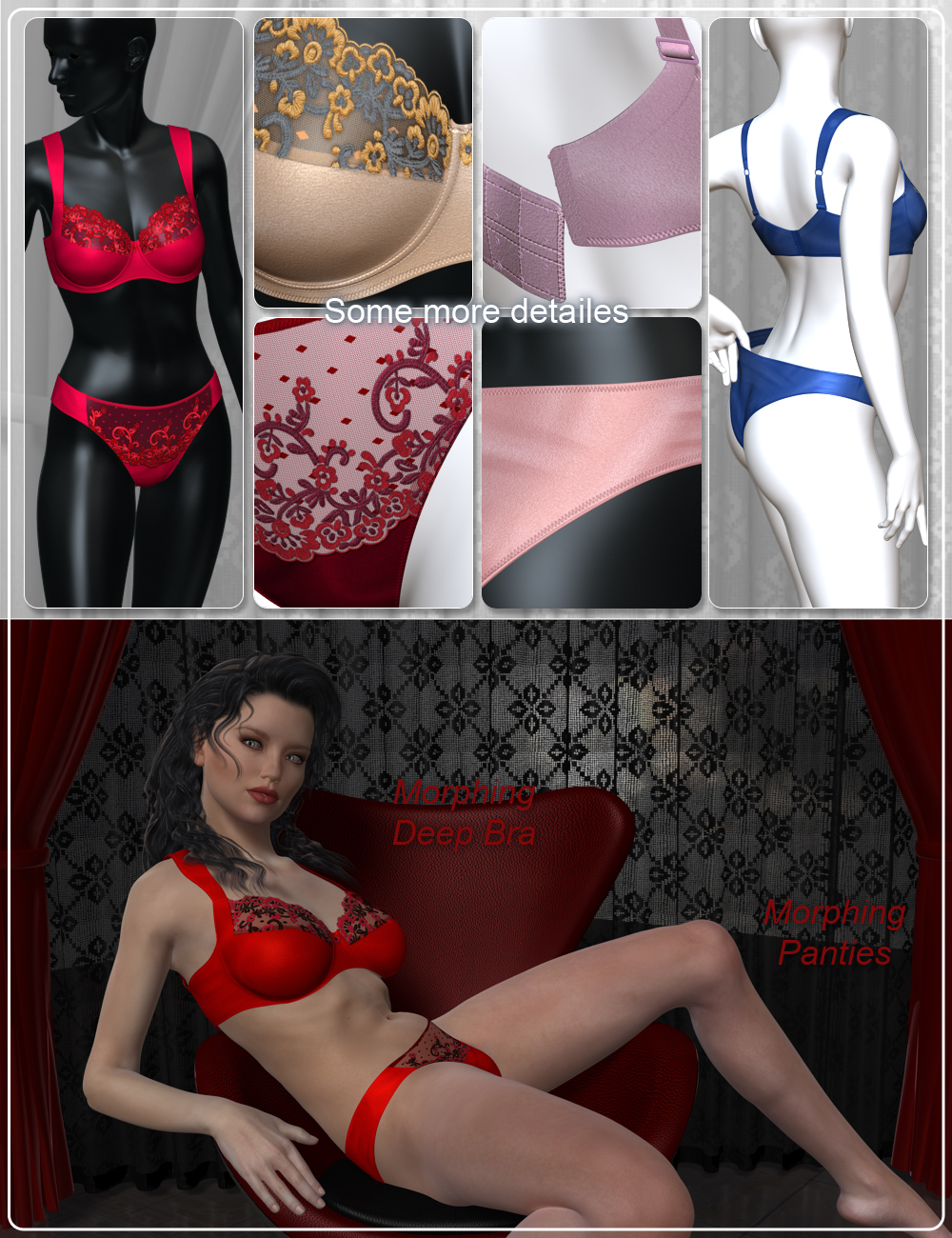 Underwear for Genesis 2 Female(s) by: CJ-Studio, 3D Models by Daz 3D