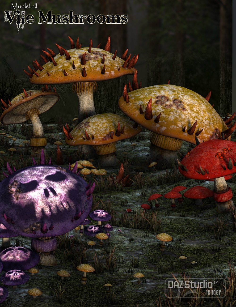 Muelsfell Vile Mushrooms by: E-Arkham, 3D Models by Daz 3D