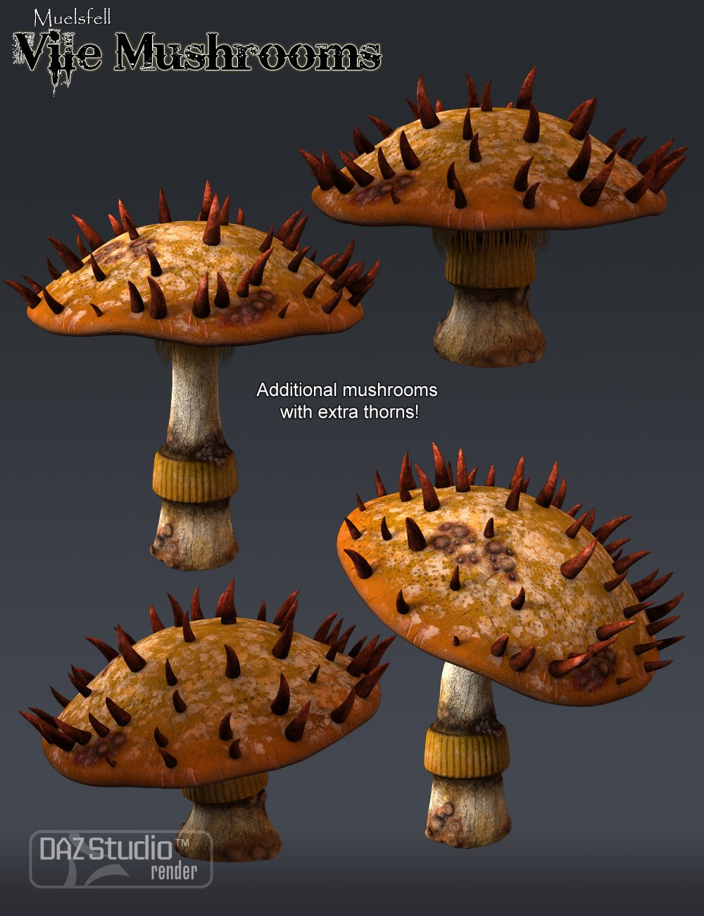 Muelsfell Vile Mushrooms Muelsfell Vile Mushrooms by: E-Arkham, 3D Models by Daz 3D