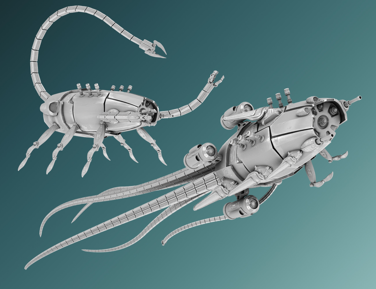 Modular Mech Squid by: midnight_stories, 3D Models by Daz 3D