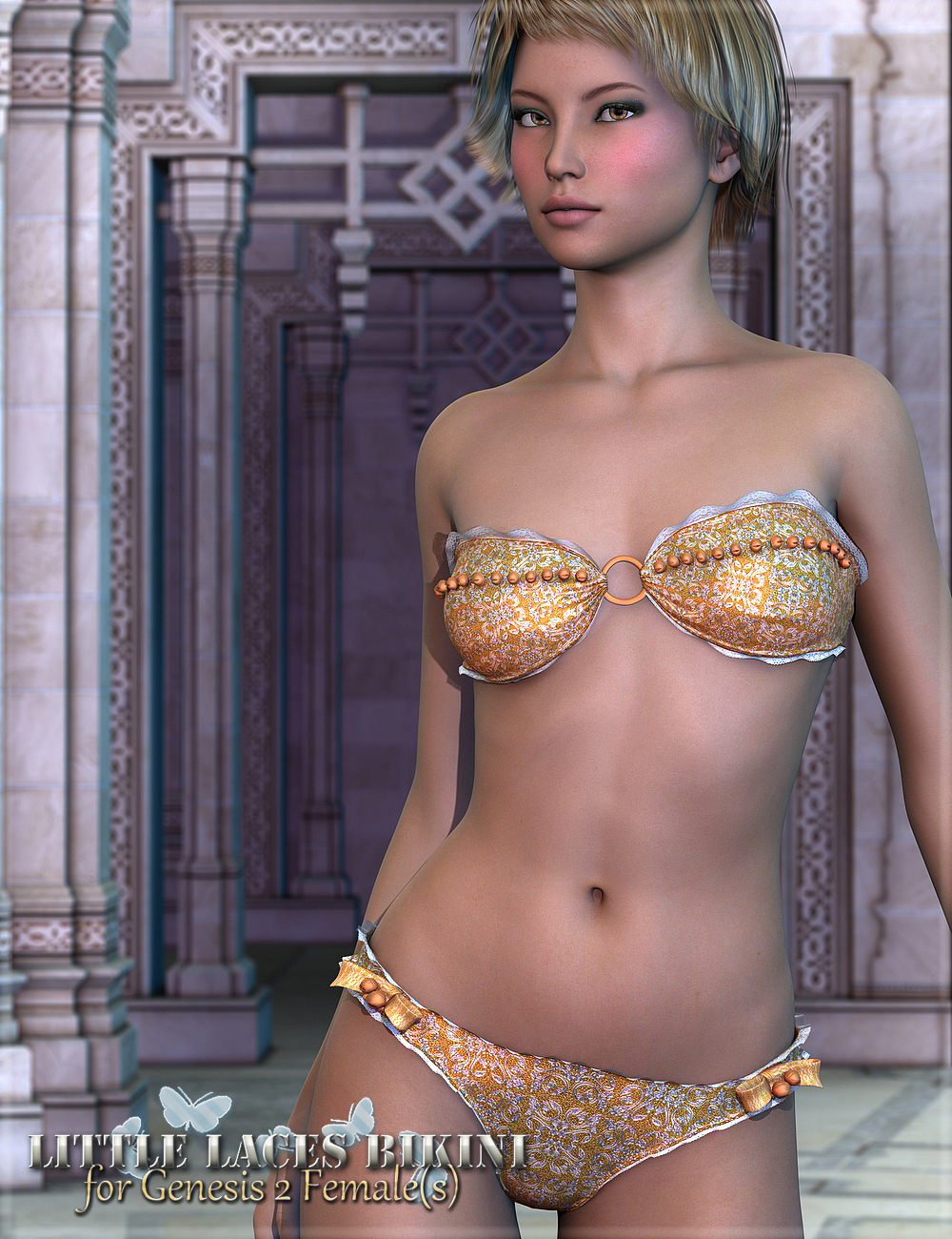 RW Little Laces Bikini for Genesis 2 Female(s) by: Renderwelten, 3D Models by Daz 3D