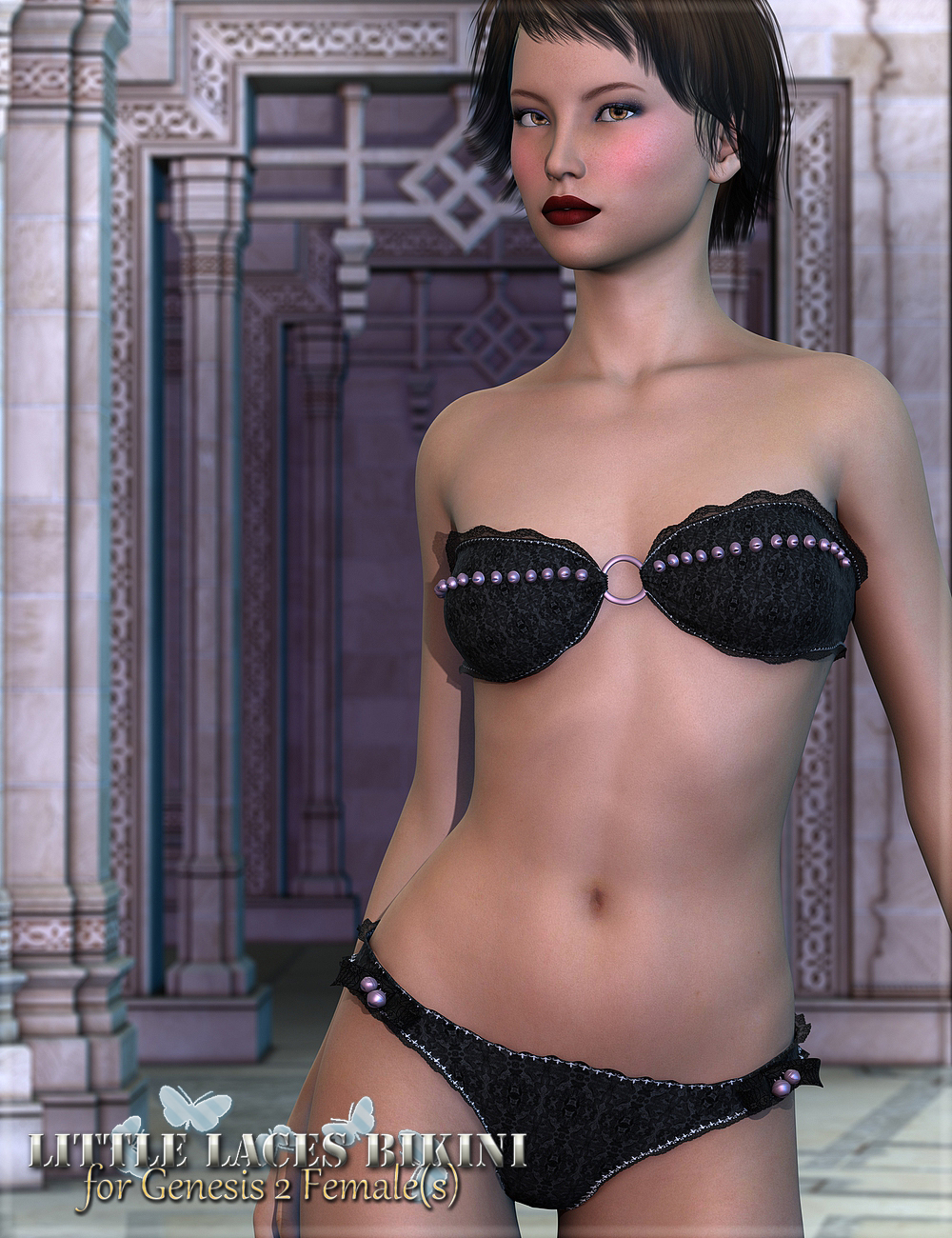 RW Little Laces Bikini for Genesis 2 Female(s) by: Renderwelten, 3D Models by Daz 3D