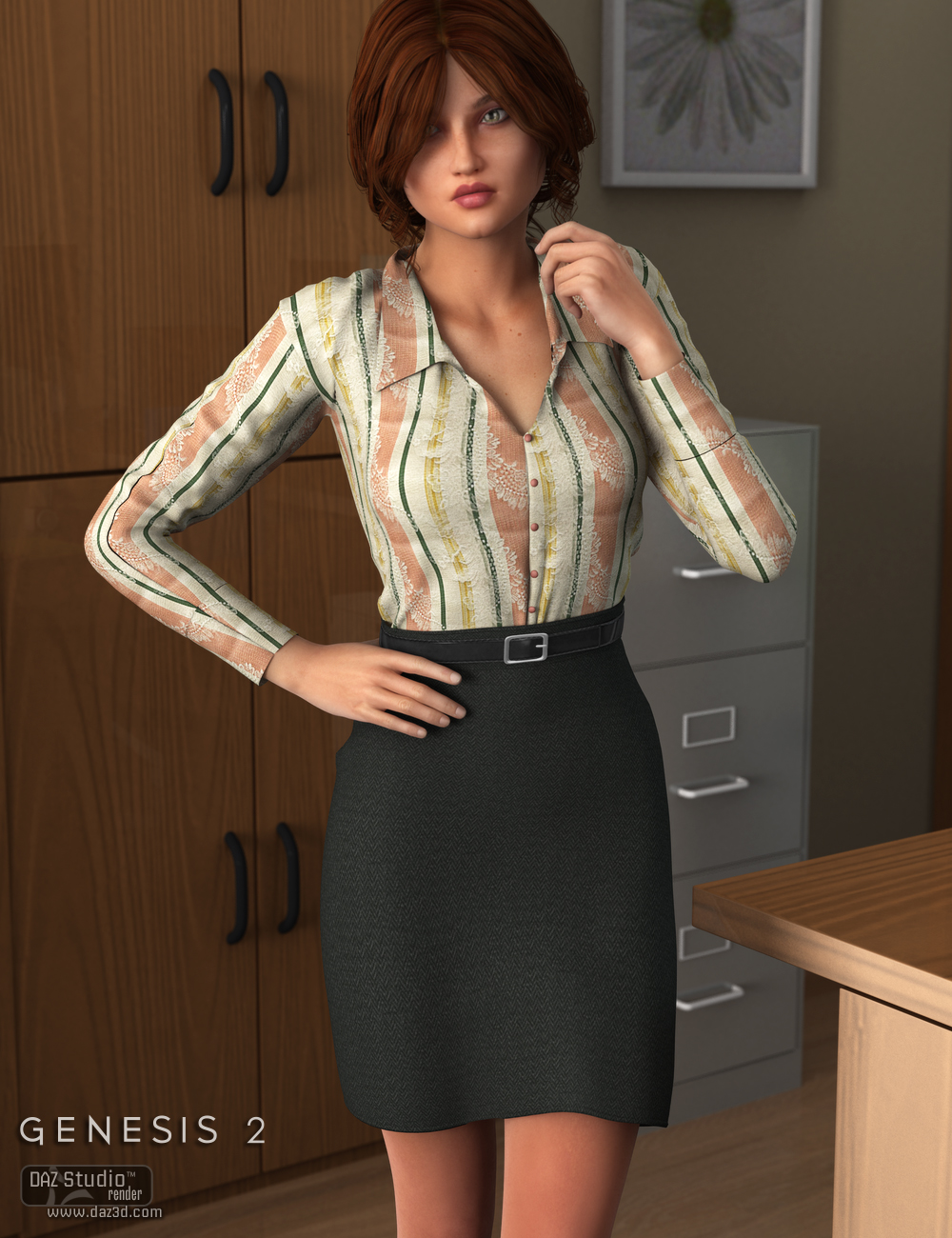 Workday Dress 2 for Genesis 2 Female(s) by: Nikisatez, 3D Models by Daz 3D