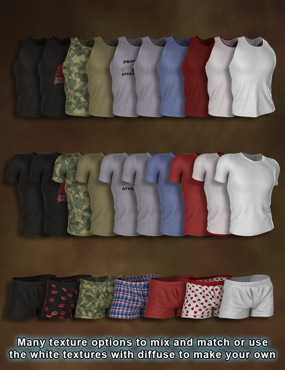 Simply Casual Boxers and Shirts for Genesis 2 Male(s) by: SloshWerks, 3D Models by Daz 3D
