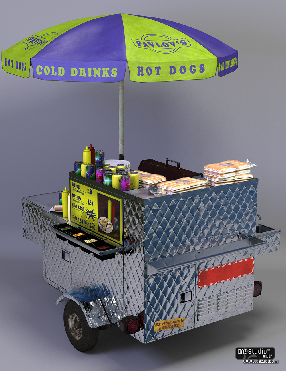 Hot Dog Cart by: Hole, 3D Models by Daz 3D