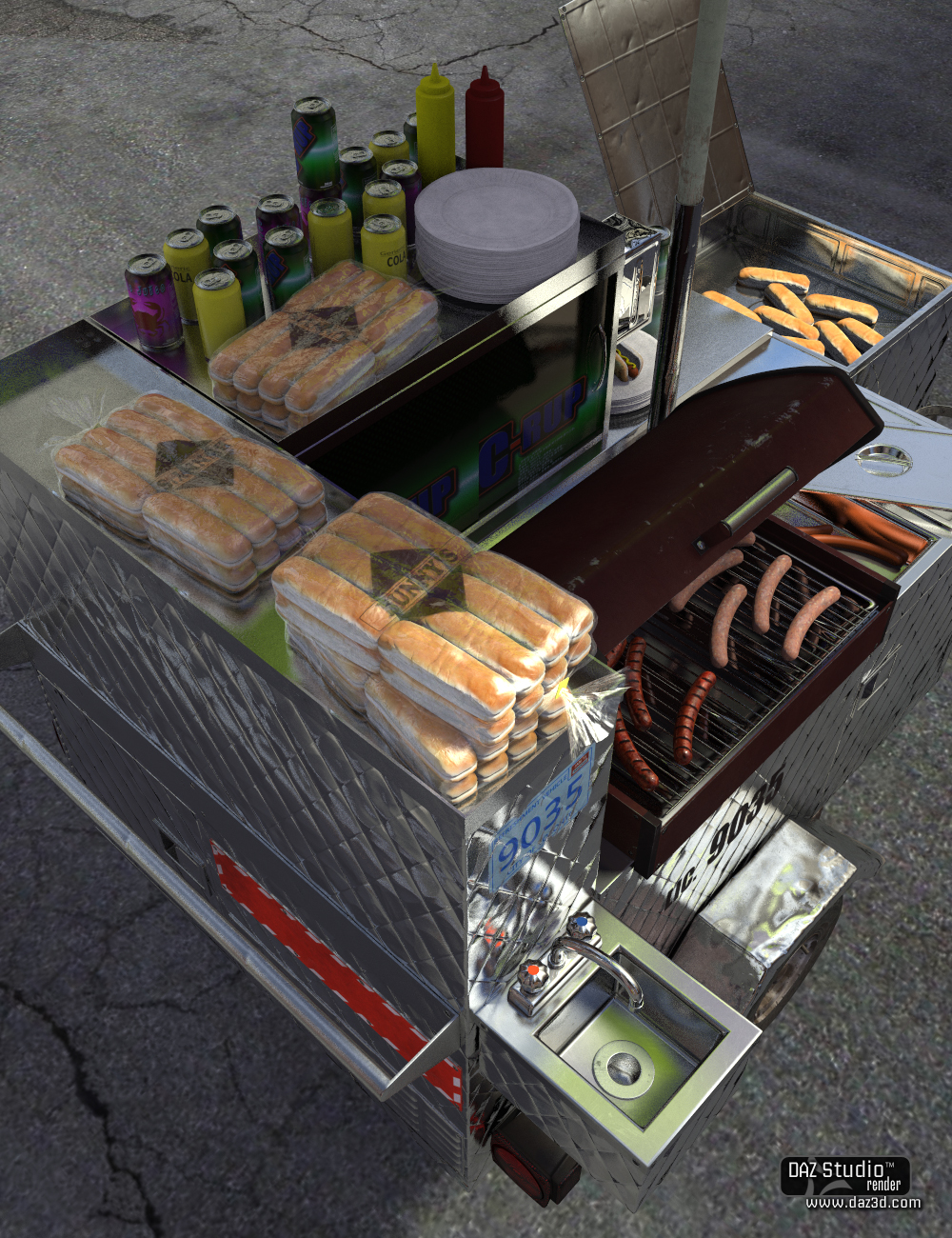 Hot Dog Cart Hot Dog Cart by: Hole, 3D Models by Daz 3D