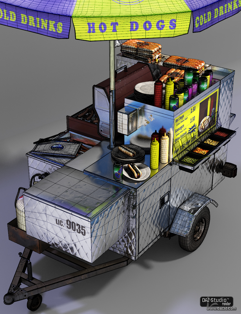 Hot Dog Cart Hot Dog Cart by: Hole, 3D Models by Daz 3D