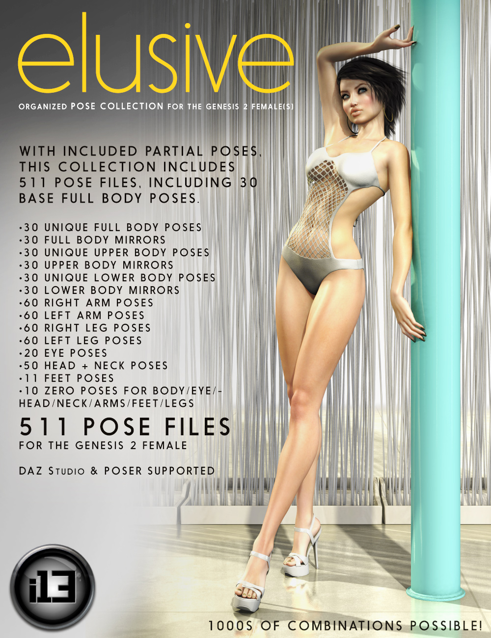 i13 ELUSIVE Pose Collection by: ironman13, 3D Models by Daz 3D
