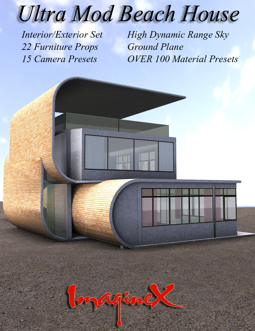 Ultra Mod Beach House by: ImagineX, 3D Models by Daz 3D