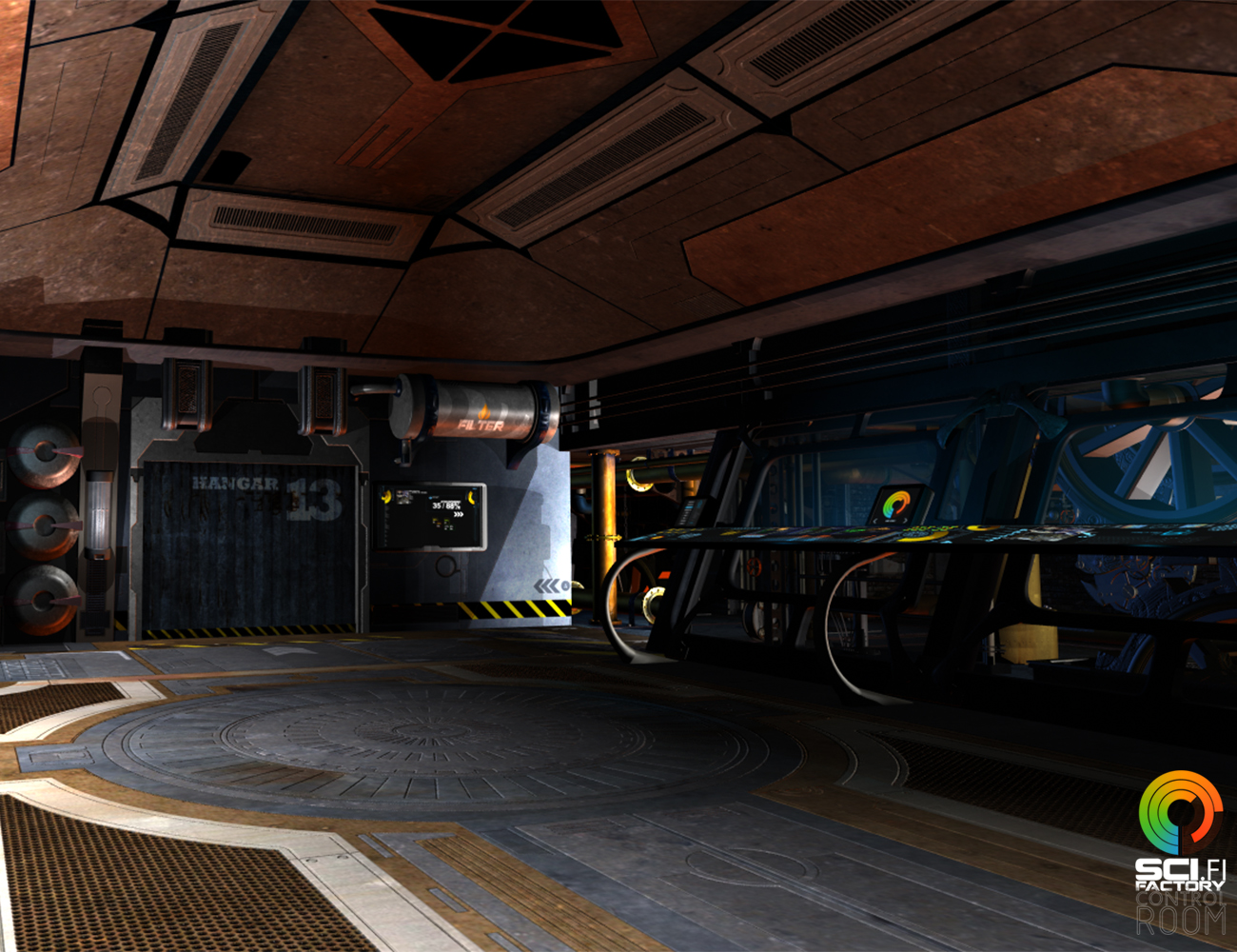 Sci-Fi Factory - Control Room by: Phantasmagorical Scenes, 3D Models by Daz 3D