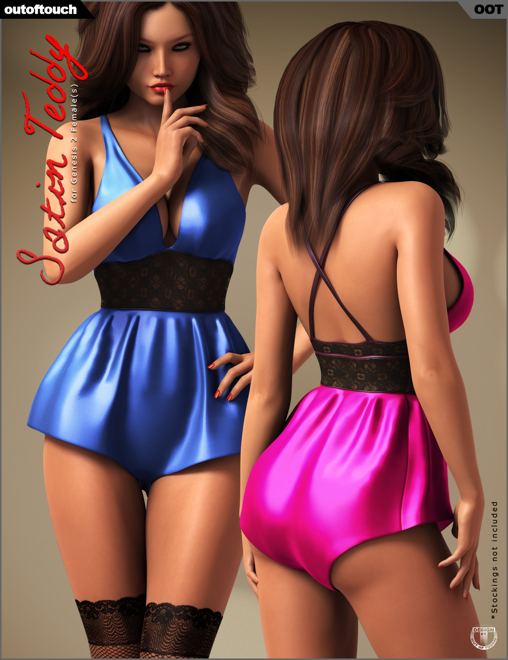Satin Teddy for Genesis 2 Female(s) by: outoftouch, 3D Models by Daz 3D