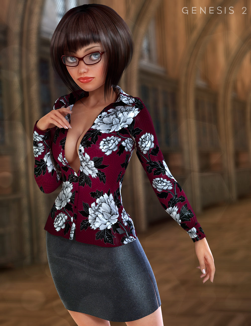 Sexy Librarian ExLibris Textures by: bucketload3d, 3D Models by Daz 3D