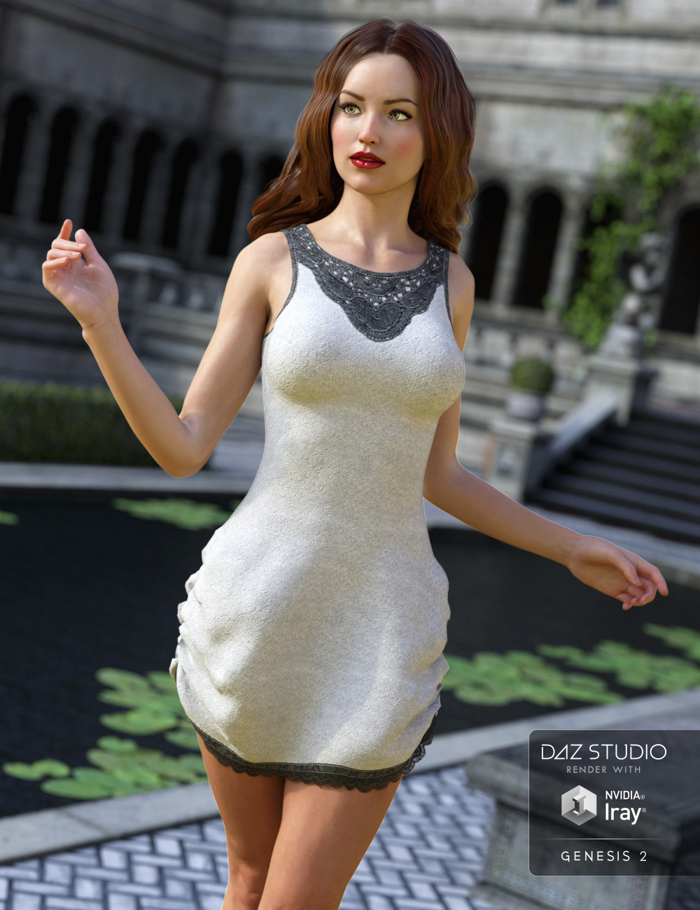 Shirred Dress Textures by: Sarsa, 3D Models by Daz 3D