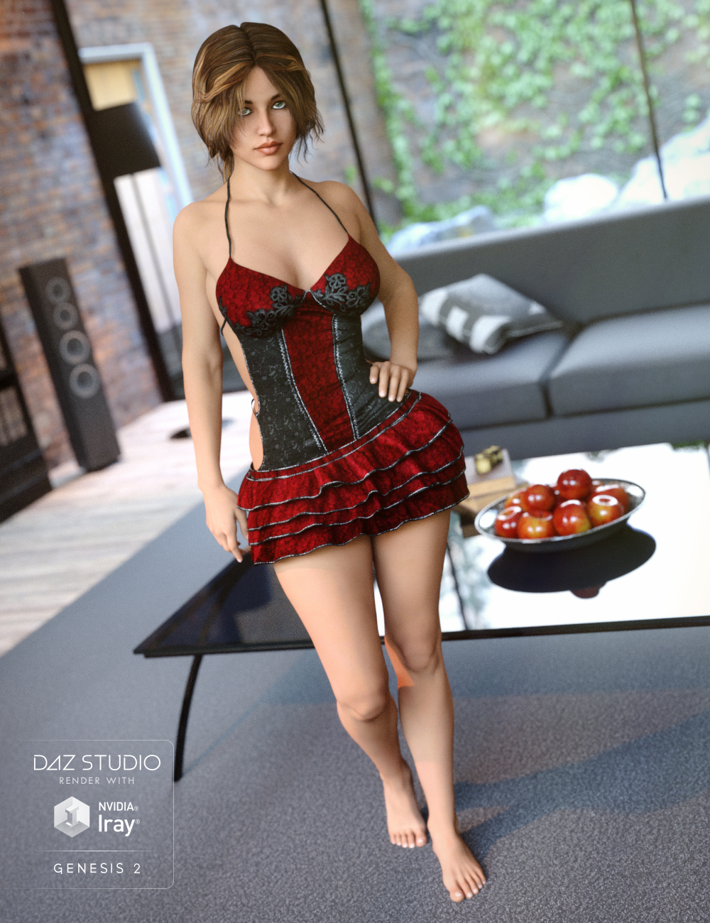 Ruffle Teddy HD for Genesis 2 Female(s) by: NikisatezSarsa, 3D Models by Daz 3D