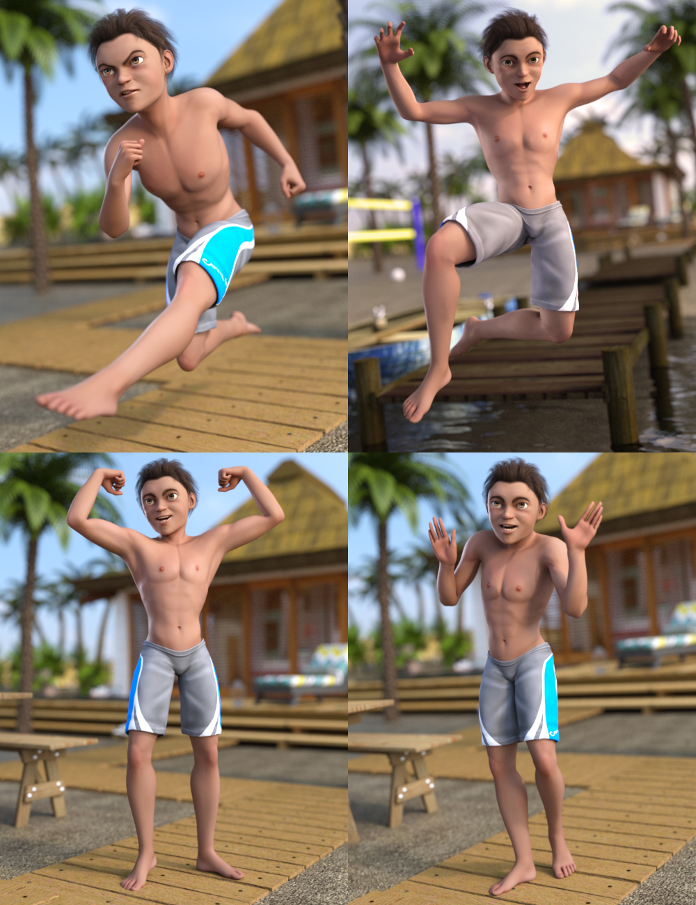 Island Boy Poses for Cory 6 by: Muscleman, 3D Models by Daz 3D