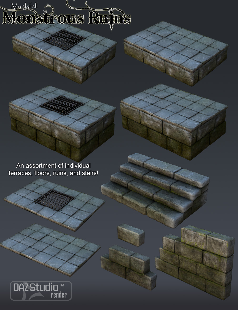 Muelsfell Monstrous Ruins Muelsfell Monstrous Ruins by: E-Arkham, 3D Models by Daz 3D