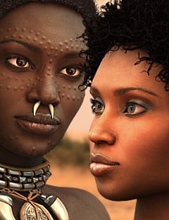 Queens of the Savannah - HD Faces and Morphs by: 3D-GHDesign, 3D Models by Daz 3D