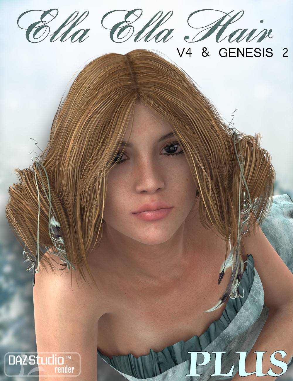 Ella Ella Hair PLUS for V4 and Genesis 2 Female(s) by: goldtassel, 3D Models by Daz 3D