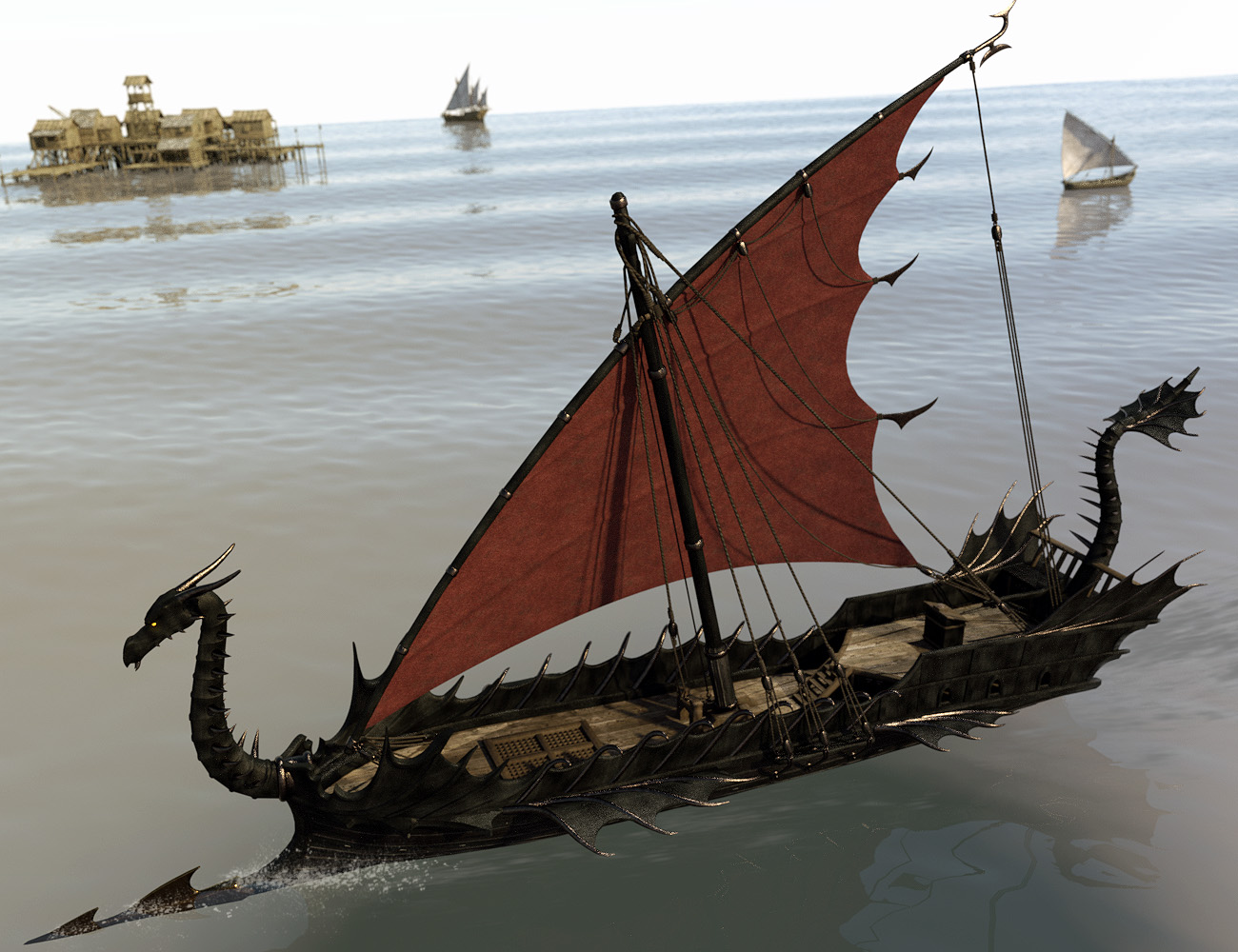 Fantasy Warship by: Faveral, 3D Models by Daz 3D