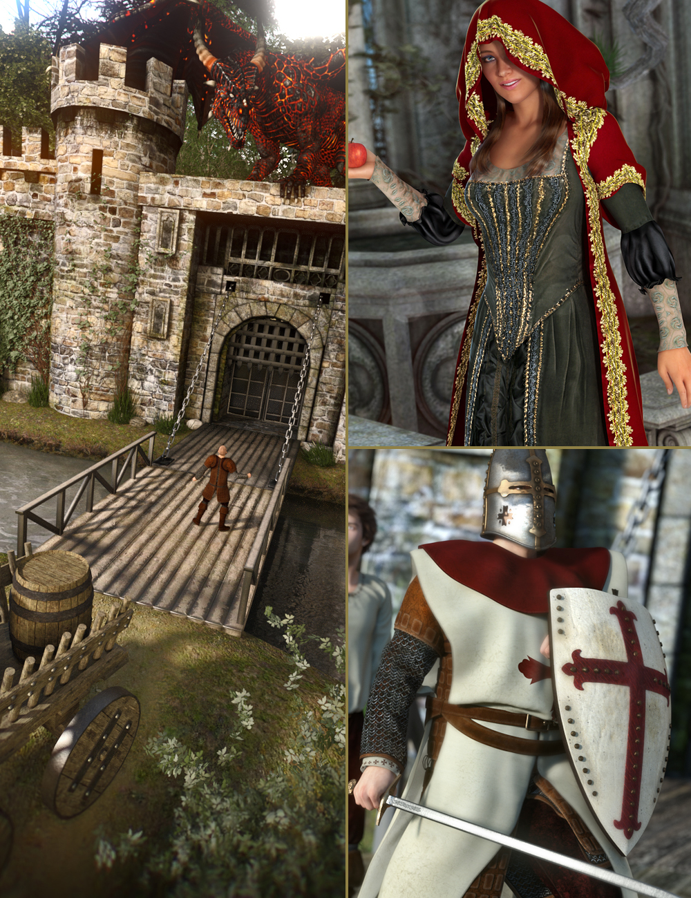 Medieval Knights Bundle by: , 3D Models by Daz 3D
