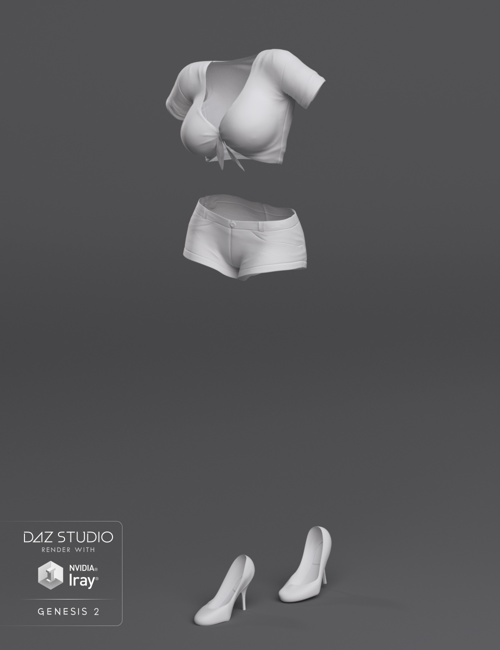 Hot Pants Outfit for Genesis 2 Female(s) by: NikisatezSarsa, 3D Models by Daz 3D