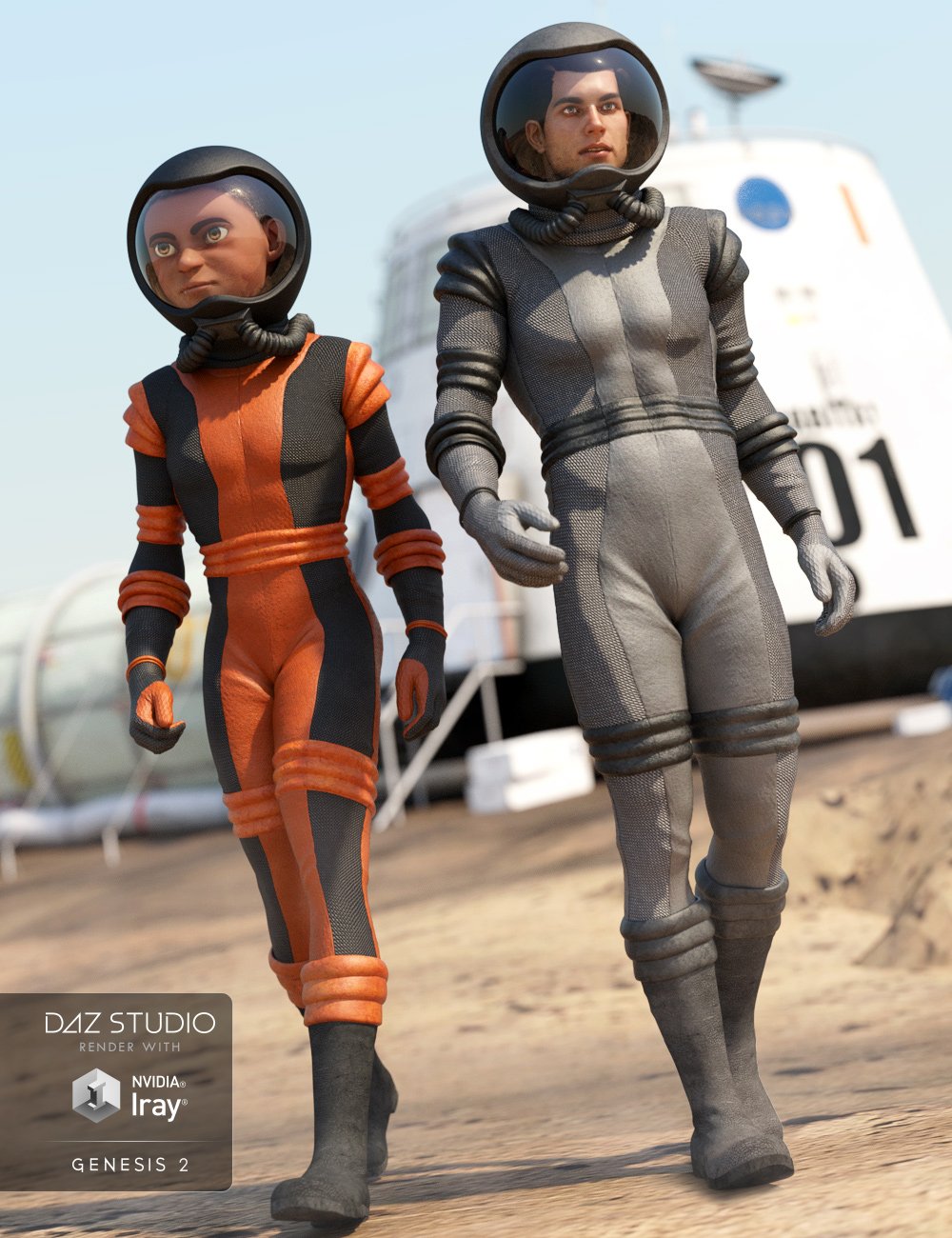 Retro Space Suit Textures by: Sarsa, 3D Models by Daz 3D