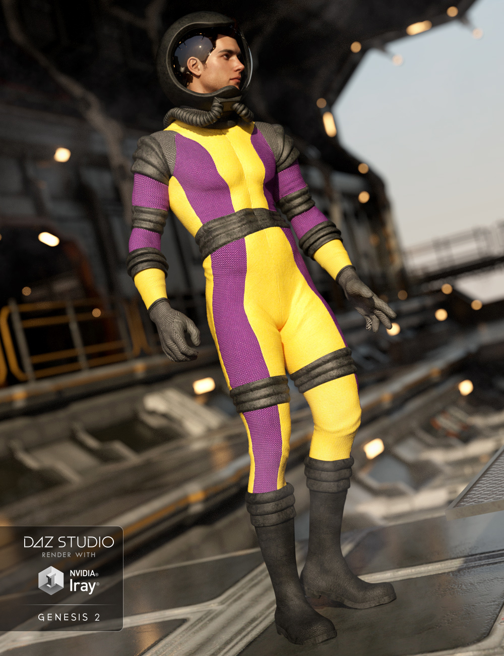 Retro Space Suit Textures by: Sarsa, 3D Models by Daz 3D