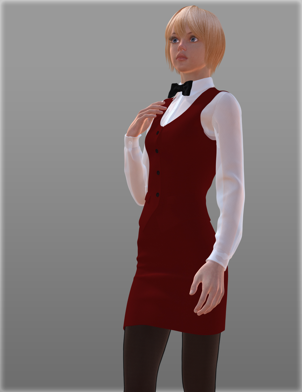 Waitress Uniform for Genesis 2 Female(s) by: IH Kang, 3D Models by Daz 3D