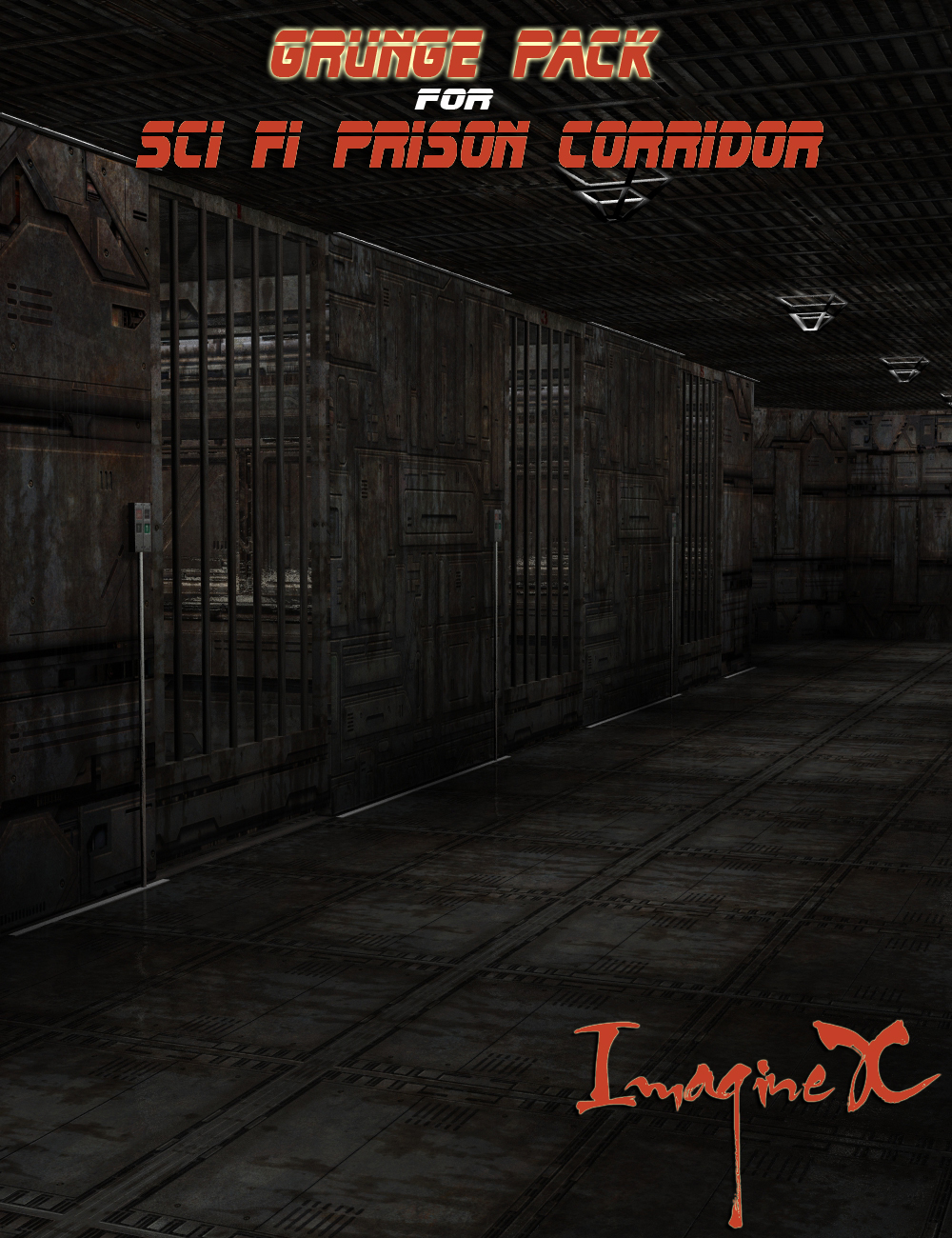 Grunge Pack for Sci Fi Prison Corridor by: ImagineX, 3D Models by Daz 3D