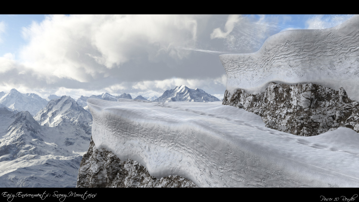 Easy Environments: Snowy Mountains by: Flipmode, 3D Models by Daz 3D